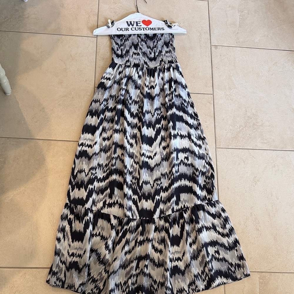 Parker Black and White Smocked Top